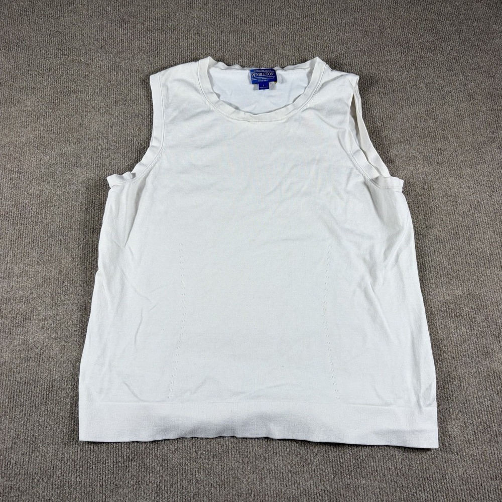 Pendleton‎ Sleeveless Knit Tank Top Women's Size Large White